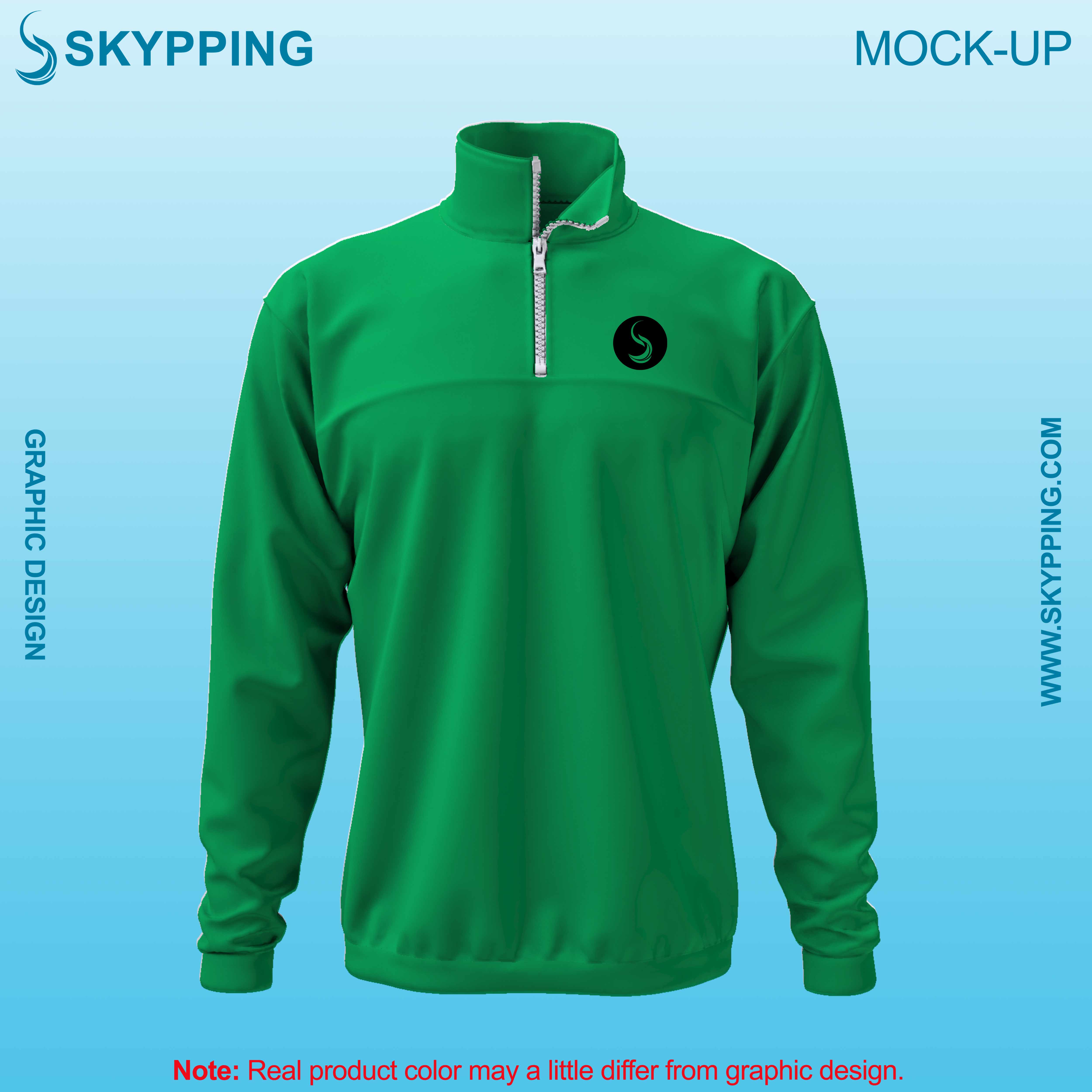 Toddle neck set-in style sleeve with quarter zip sweatshirt for men